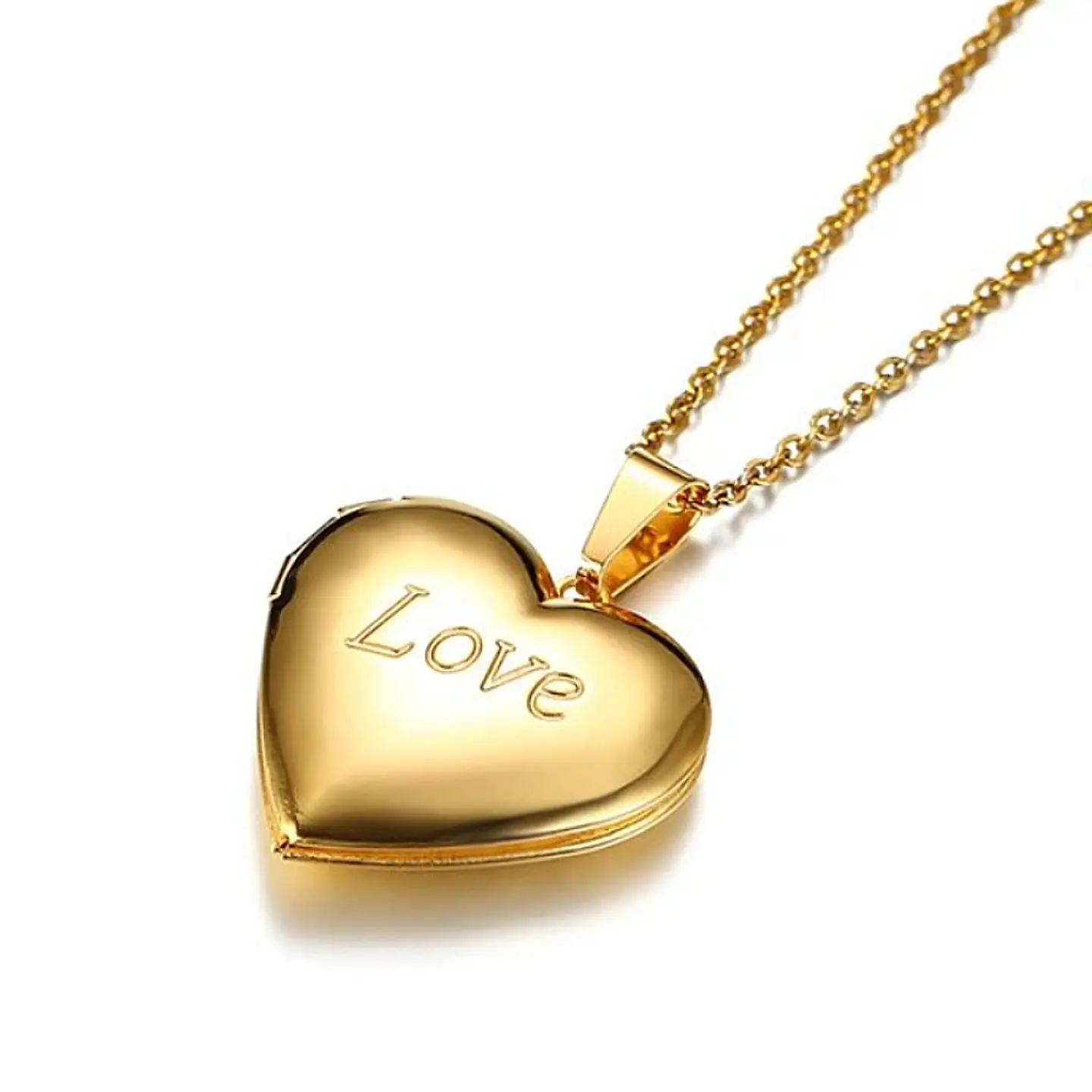 Collar Relicario Corazón Love Guardapelo En Acero Inoxidable 4