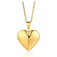Collar Relicario Corazón Love Guardapelo En Acero Inoxidable - Miniatura 2