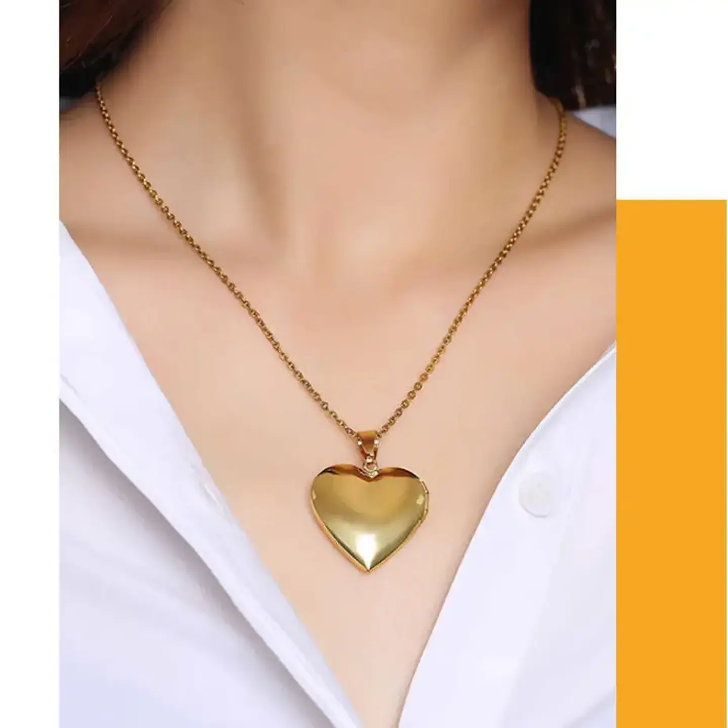 Collar Relicario Corazón Love Guardapelo En Acero Inoxidable 11