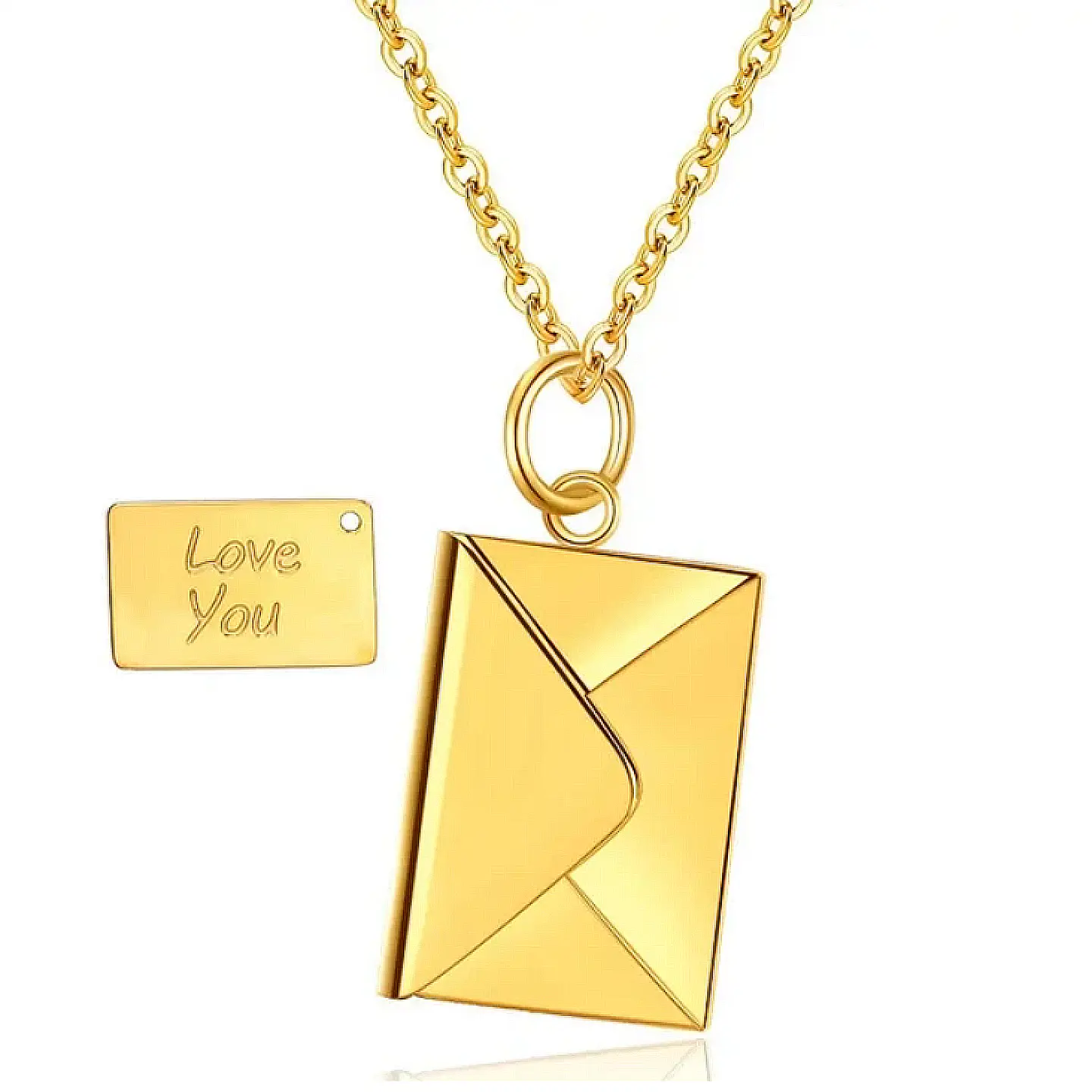 Collar Cartas De Amor Sobre Mensaje Love - Acero Inoxidable 2