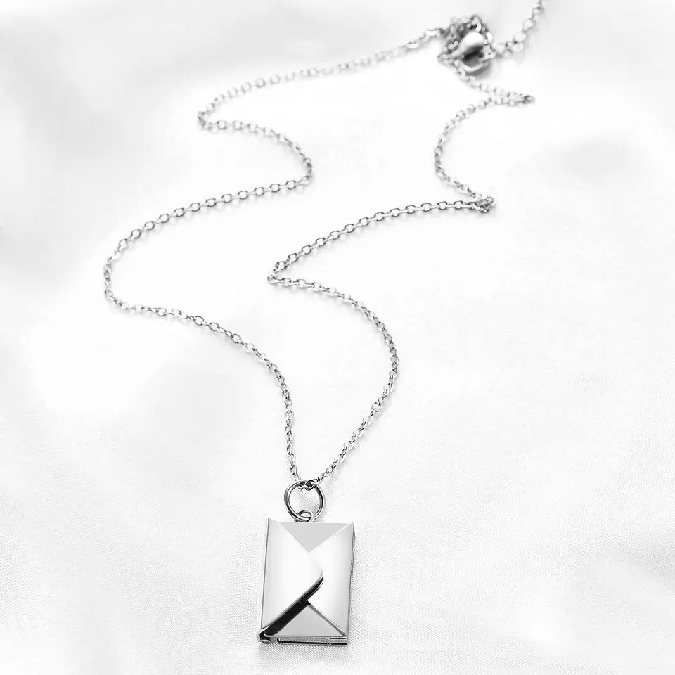 Collar Cartas De Amor Sobre Mensaje Love - Acero Inoxidable 5