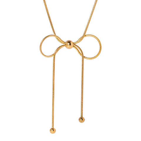 Collar Lazo Coquette Nudo - Acero Inoxidable Bañado Oro 18k