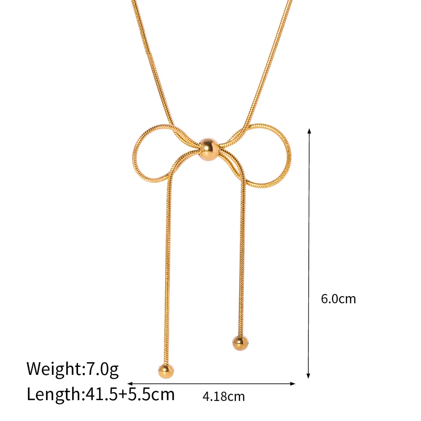Collar Lazo Coquette Nudo - Acero Inoxidable Bañado Oro 18k 3