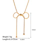 Collar Lazo Coquette Nudo - Acero Inoxidable Bañado Oro 18k - Miniatura 3