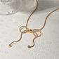 Collar Lazo Coquette Nudo - Acero Inoxidable Bañado Oro 18k - Miniatura 4