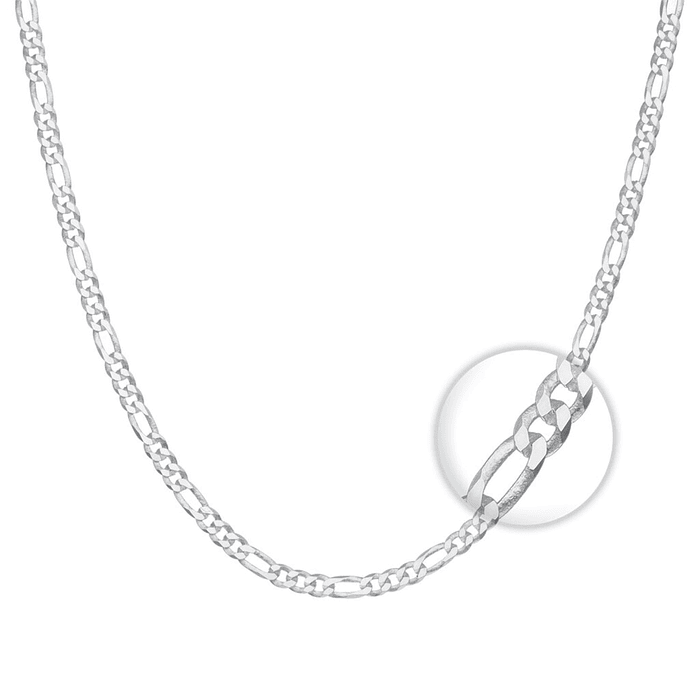 Cadena Cartier Plata Fina Ley 925 Collar Figaro 3mm 60cm 1