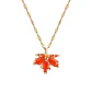 Collar Hoja De Otoño Cadena Acero Inoxidable - Baño Oro 18k - Miniatura 1