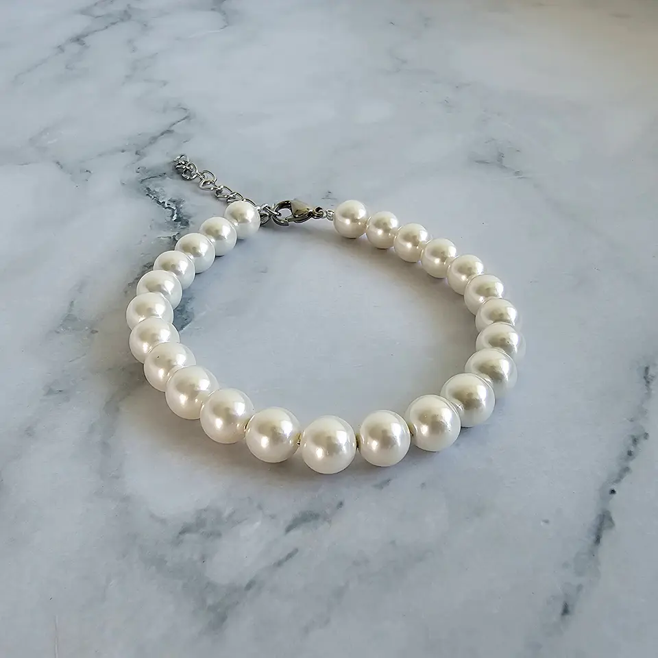 Pulsera De Perlas De Río 8mm Unisex Moda Joyas Aesthetic 4