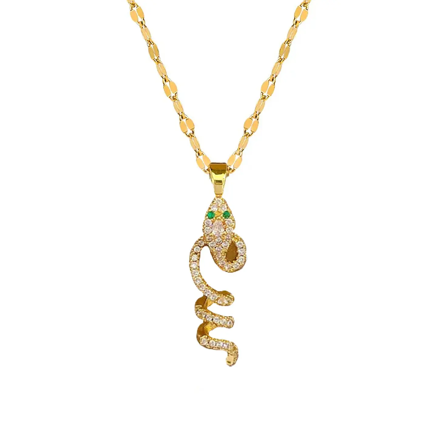 Collar De Serpiente Cadena Acero Inoxidable - Baño Oro 18k 1