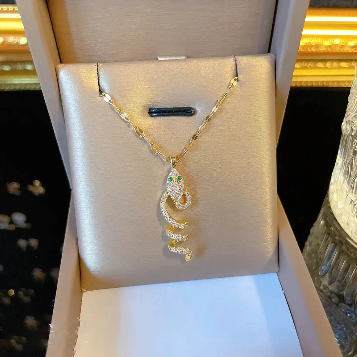 Collar De Serpiente Cadena Acero Inoxidable - Baño Oro 18k 5