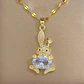 Collar Conejo De Pascua Cadena Acero Inoxidable - Baño Oro 18k - Miniatura 3
