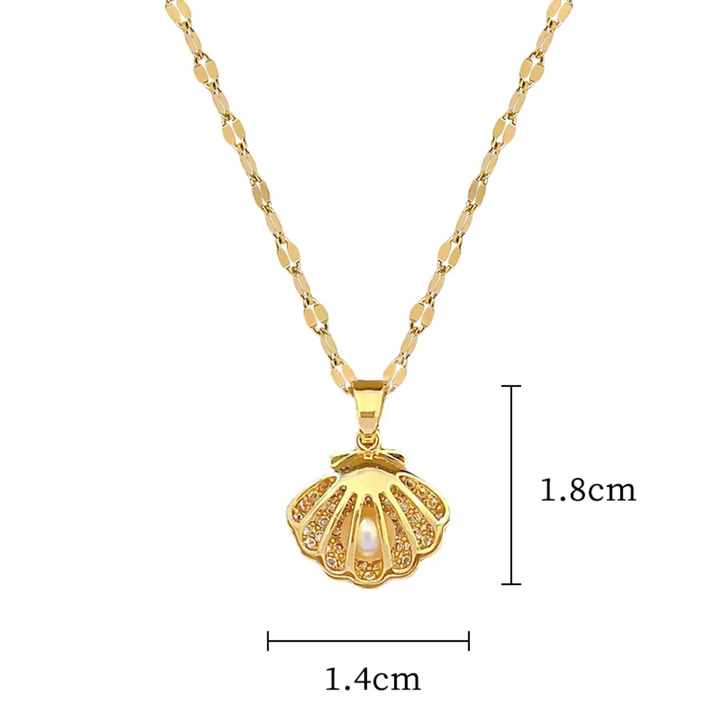Collar Ostra Concha Con Perla Cadena De Acero - Baño Oro 18k 5