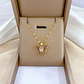 Collar Mariposa Cristal Lila - Acero Inoxidable Bañado En Oro 18k - Miniatura 4