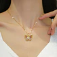 Collar Mariposa Cristal Lila - Acero Inoxidable Bañado En Oro 18k - Miniatura 5