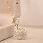 Collar Girasol Giratorio Circones - Acero Bañado Oro 18k - Miniatura 9