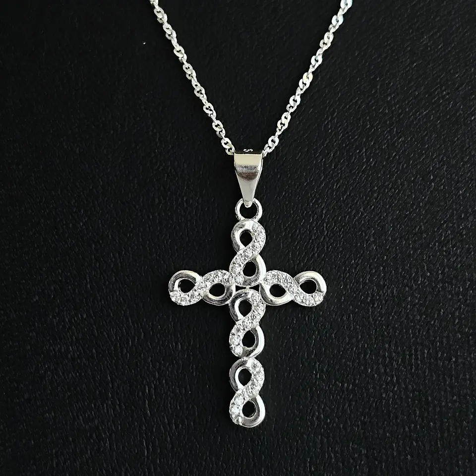 Colgante Plata Fina Italiana 925 Para Hombre Cruz Diseños 2