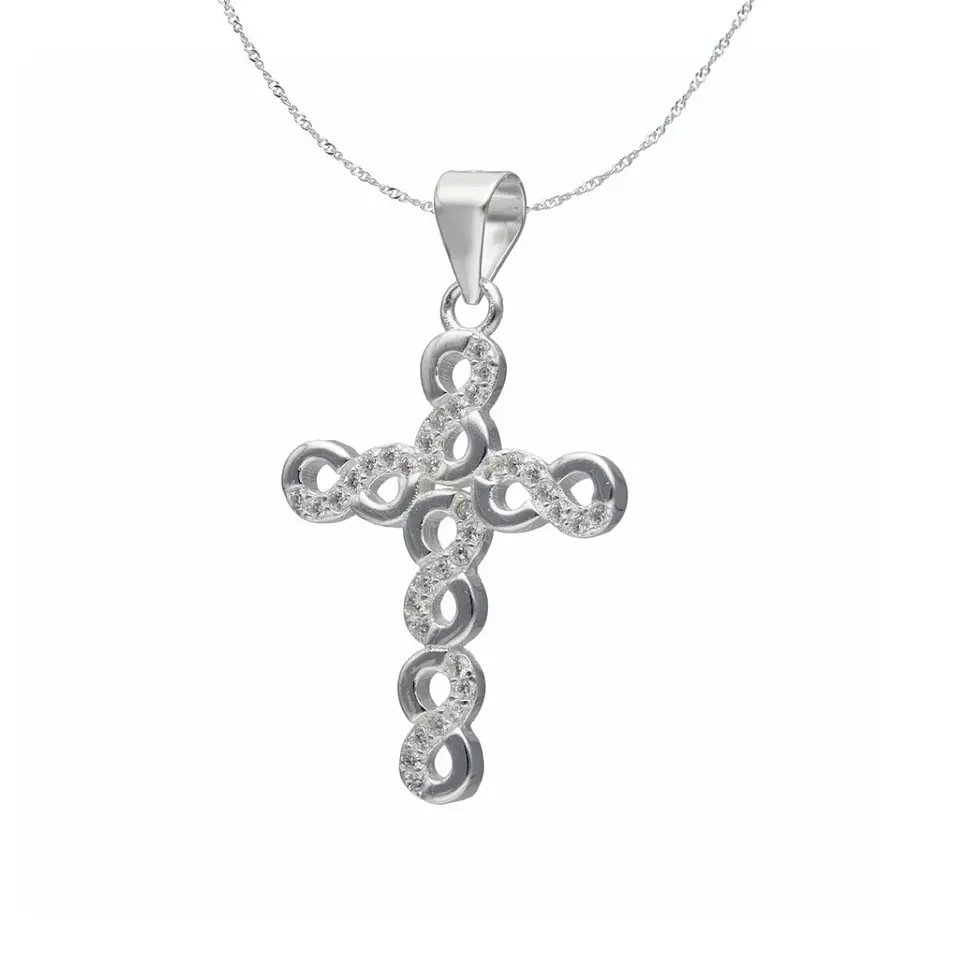 Colgante Plata Fina Italiana 925 Para Hombre Cruz Diseños 1