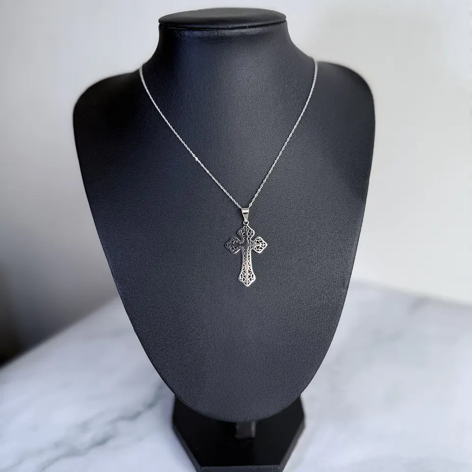 Colgante Plata Fina Italiana 925 Para Hombre Cruz Diseños 11