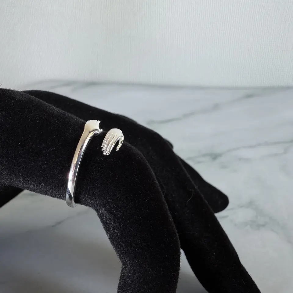 Anillo Abrazo Ajustable Plata Fina Ley 925 Circones Mujer 4