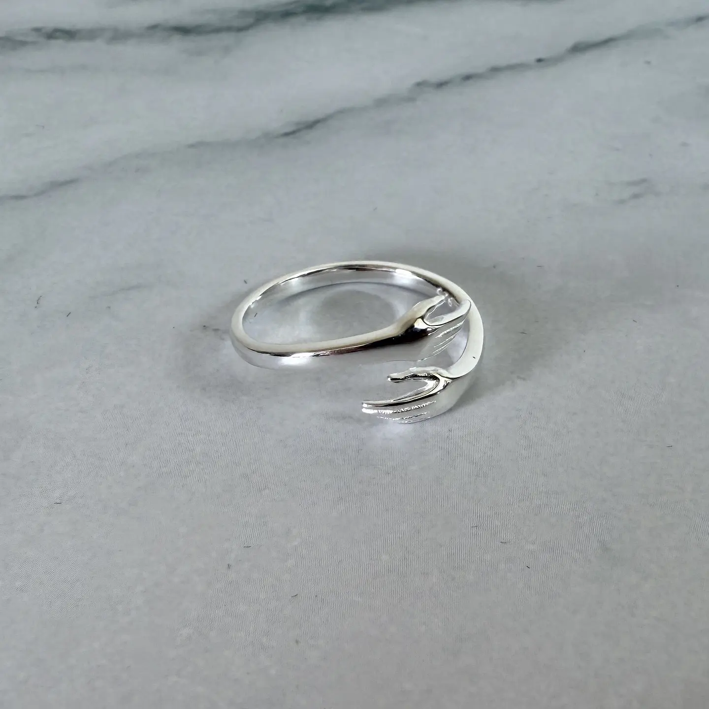 Anillo Abrazo Ajustable Plata Fina Ley 925 Circones Mujer 5