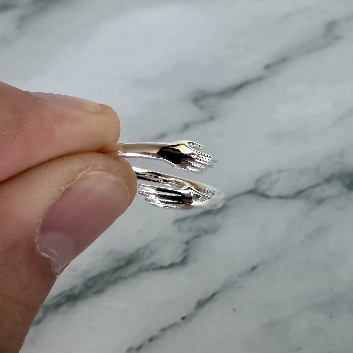 Anillo Abrazo Ajustable Plata Fina Ley 925 Circones Mujer 6