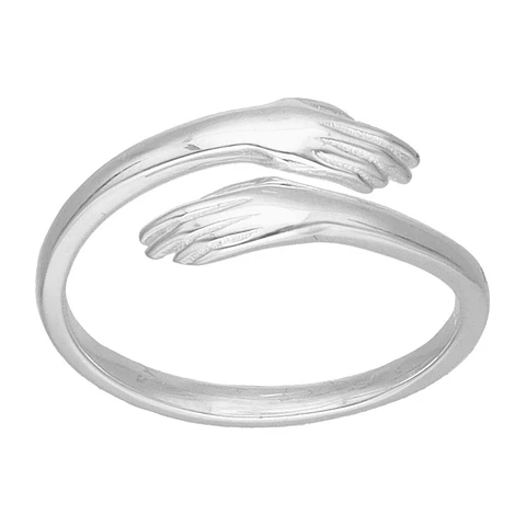 Anillo Abrazo Ajustable Plata Fina Ley 925 Circones Mujer