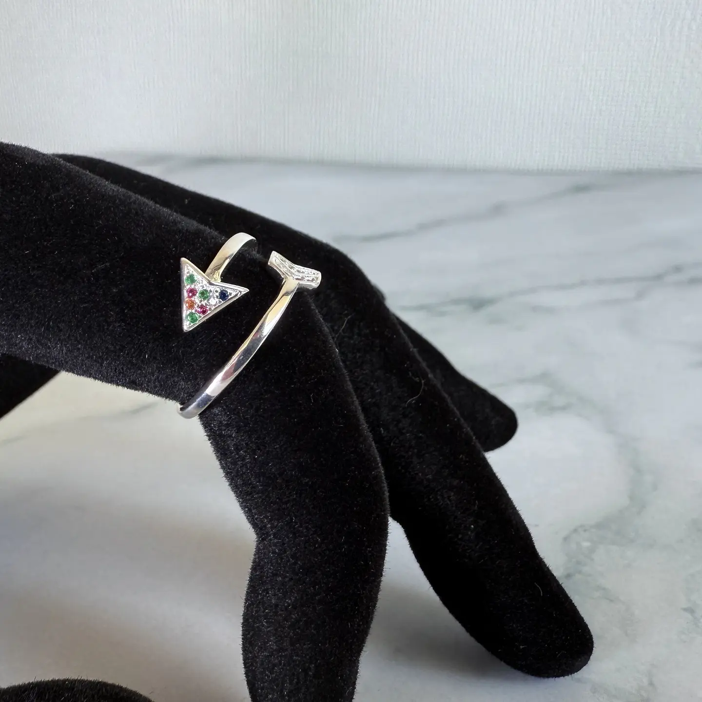 Anillo Flecha Ajustable Plata Fina Ley 925 Circones Mujer 4