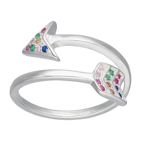 Anillo Flecha Ajustable Plata Fina Ley 925 Circones Mujer