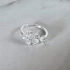 Anillo Flor Circón Ajustable Plata Fina Ley 925 Circones Mujer 5