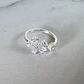Anillo Flor Circón Ajustable Plata Fina Ley 925 Circones Mujer - Miniatura 5