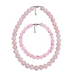 Set Cadena + Pulsera Gargantilla Cuencas De Cuarzo Rosa Unisex - Miniatura 1