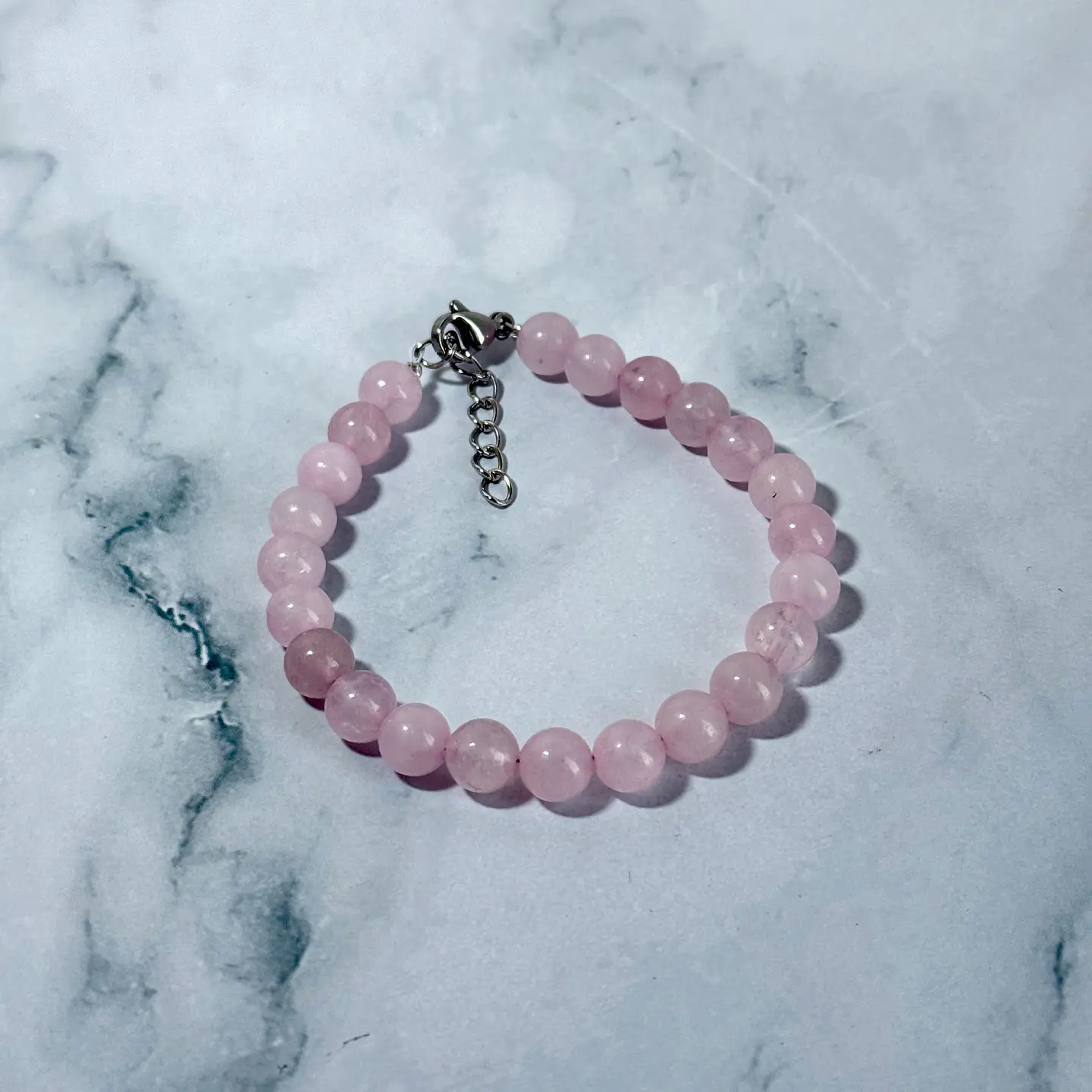 Set Cadena + Pulsera Gargantilla Cuencas De Cuarzo Rosa Unisex 9