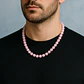 Set Cadena + Pulsera Gargantilla Cuencas De Cuarzo Rosa Unisex - Miniatura 2