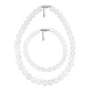 Set Cadena + Pulsera Gargantilla Cuencas De Cuarzo Blanco Unisex - Miniatura 1