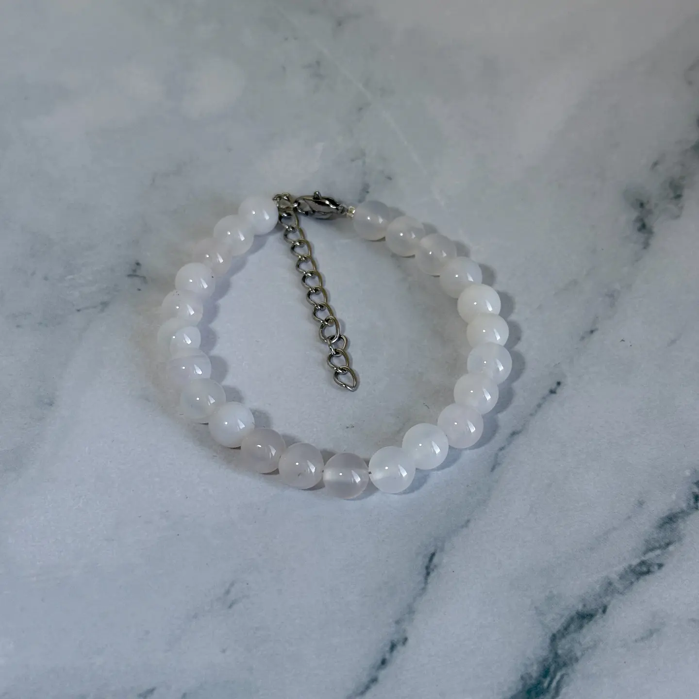 Set Cadena + Pulsera Gargantilla Cuencas De Cuarzo Blanco Unisex 6