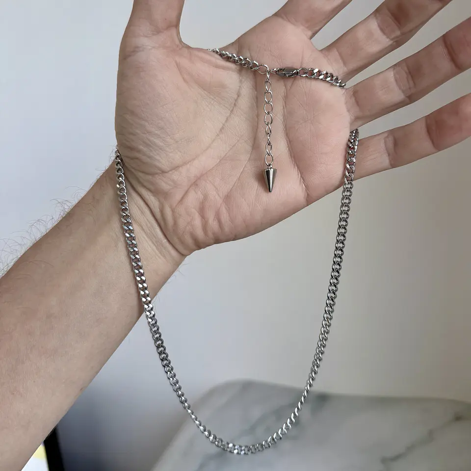 Set Cadena + Pulsera Grumet Acero Inoxidable 4.5mm Collar 4