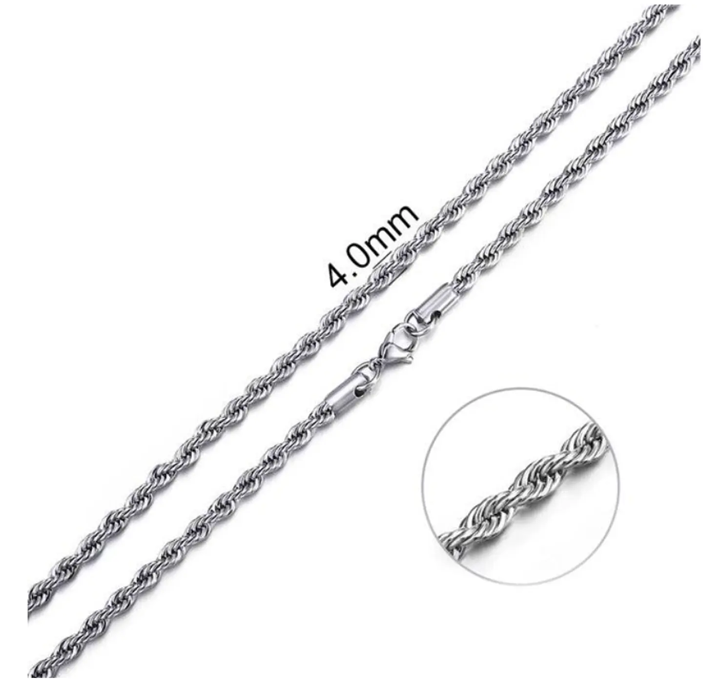 Set Cadena + Pulsera Torbillon Acero Inoxidable 4mm Collar 4