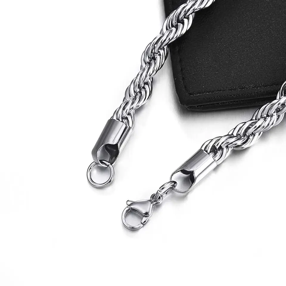 Pulsera Torbillon Acero Inoxidable 4mm 22cm Unisex 5