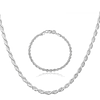 Set Cadena + Pulsera Torbillon Chapado Plata 925 4mm Collar 1