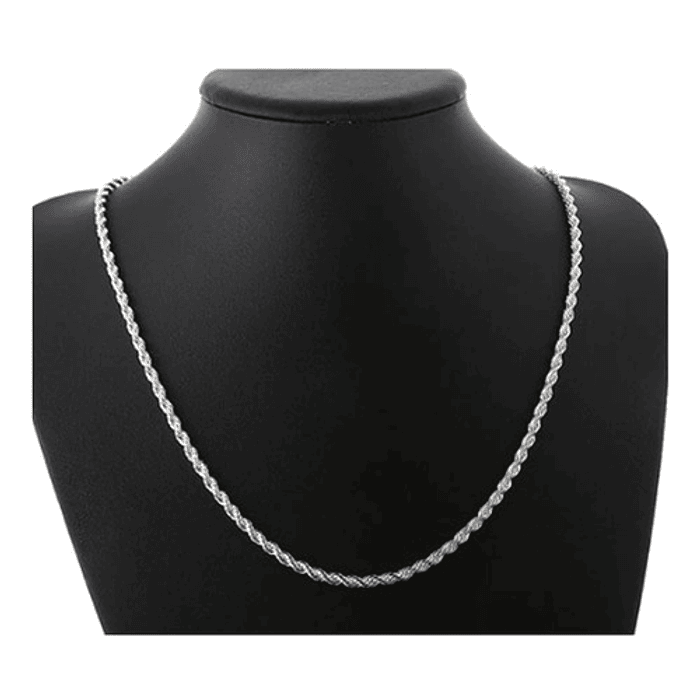 Set Cadena + Pulsera Torbillon Chapado Plata 925 4mm Collar 2