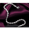Set Cadena + Pulsera Torbillon Chapado Plata 925 4mm Collar 6