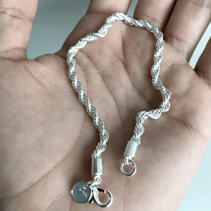 Set Cadena + Pulsera Torbillon Chapado Plata 925 4mm Collar 9