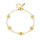 Pulsera Protección Ojo Turco Circones Acero Inoxidable Baño Oro 18k  - Miniatura 1