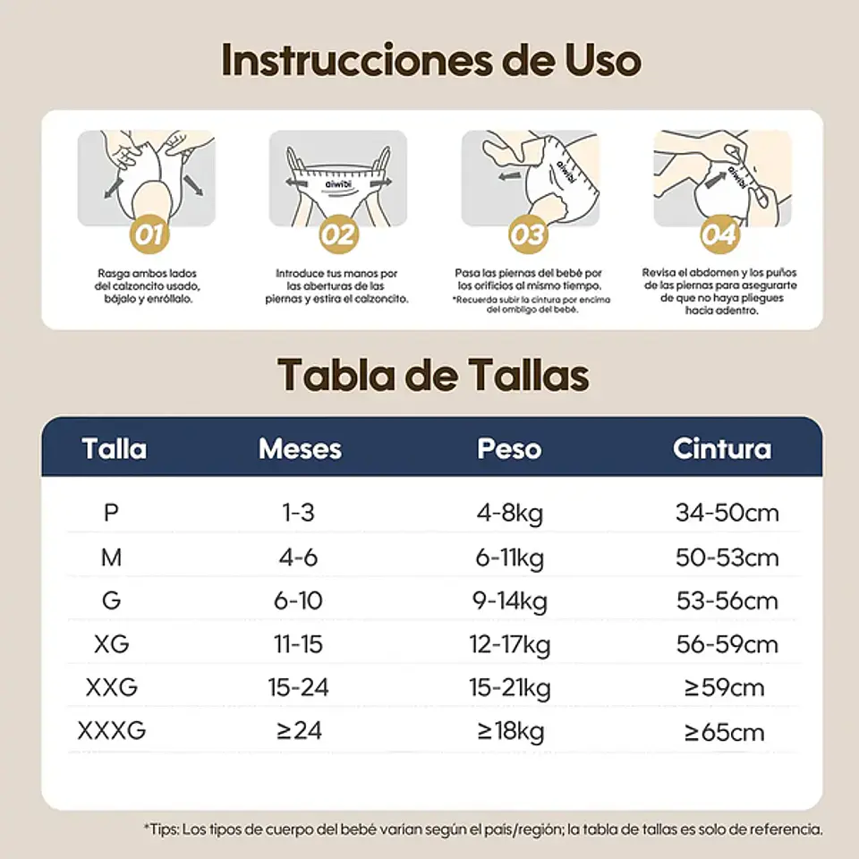 Pañales Aiwibi Premium Talla XG - 72 Unidades 4