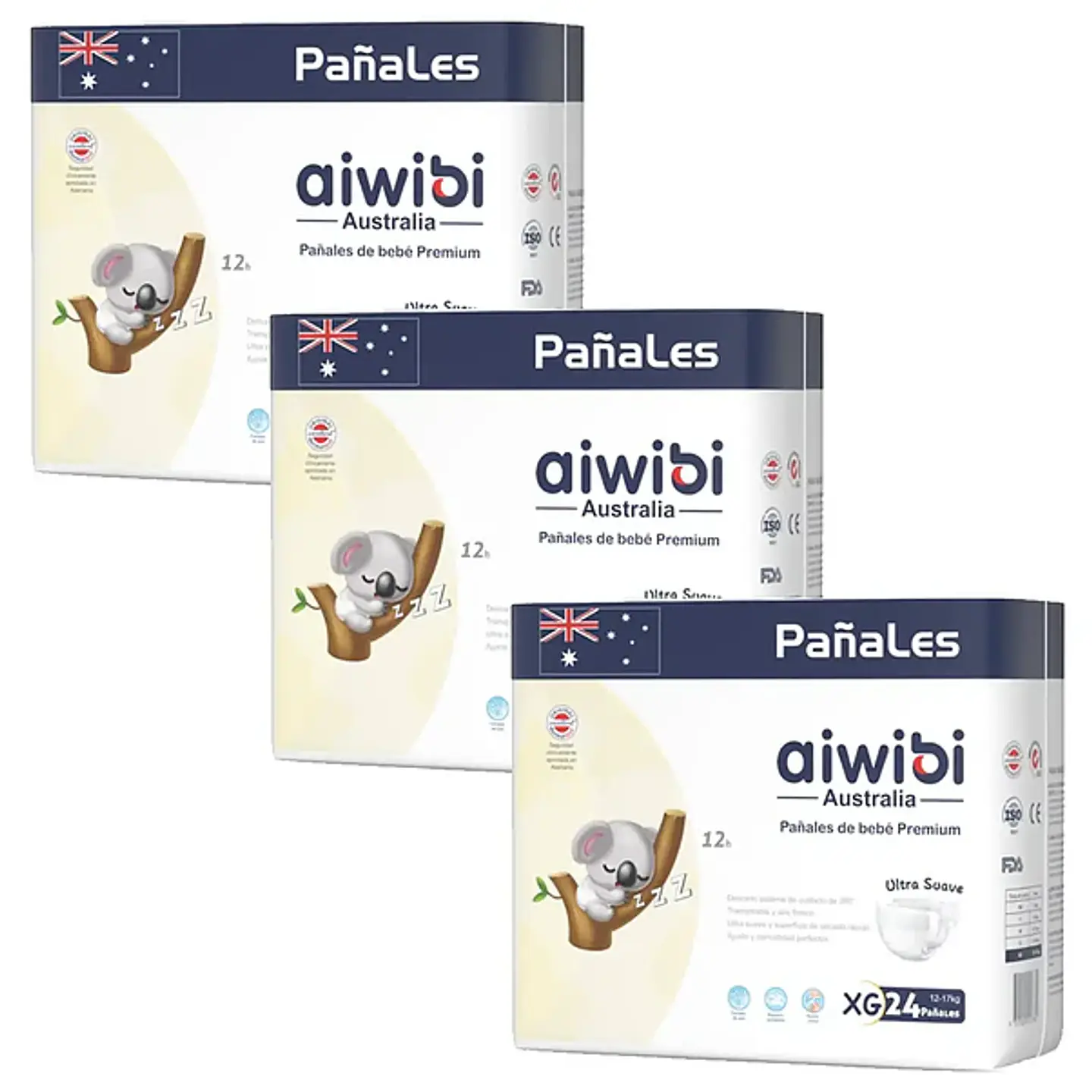 Pañales Aiwibi Premium Talla XG - 72 Unidades 1