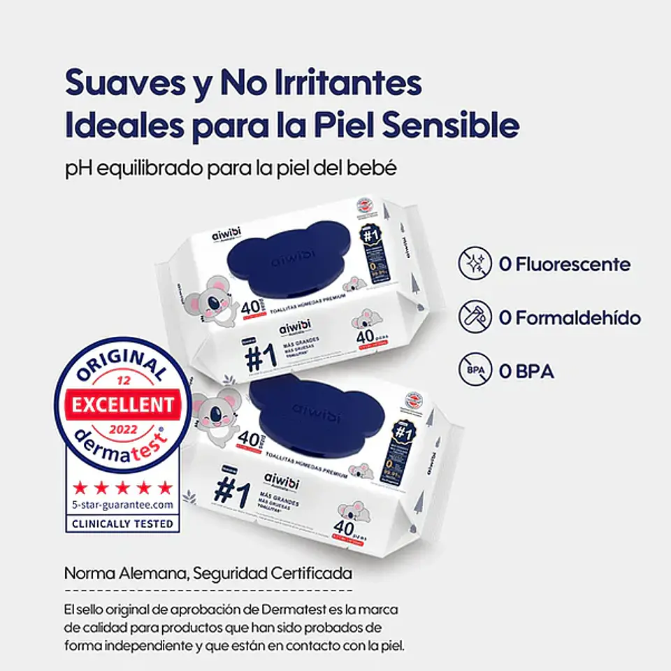 Toallitas Húmedas Aiwibi Premium 40 - 1 Unidad 2