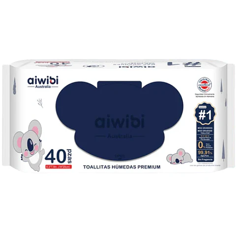 Toallitas Húmedas Aiwibi Premium 40 - 1 Unidad