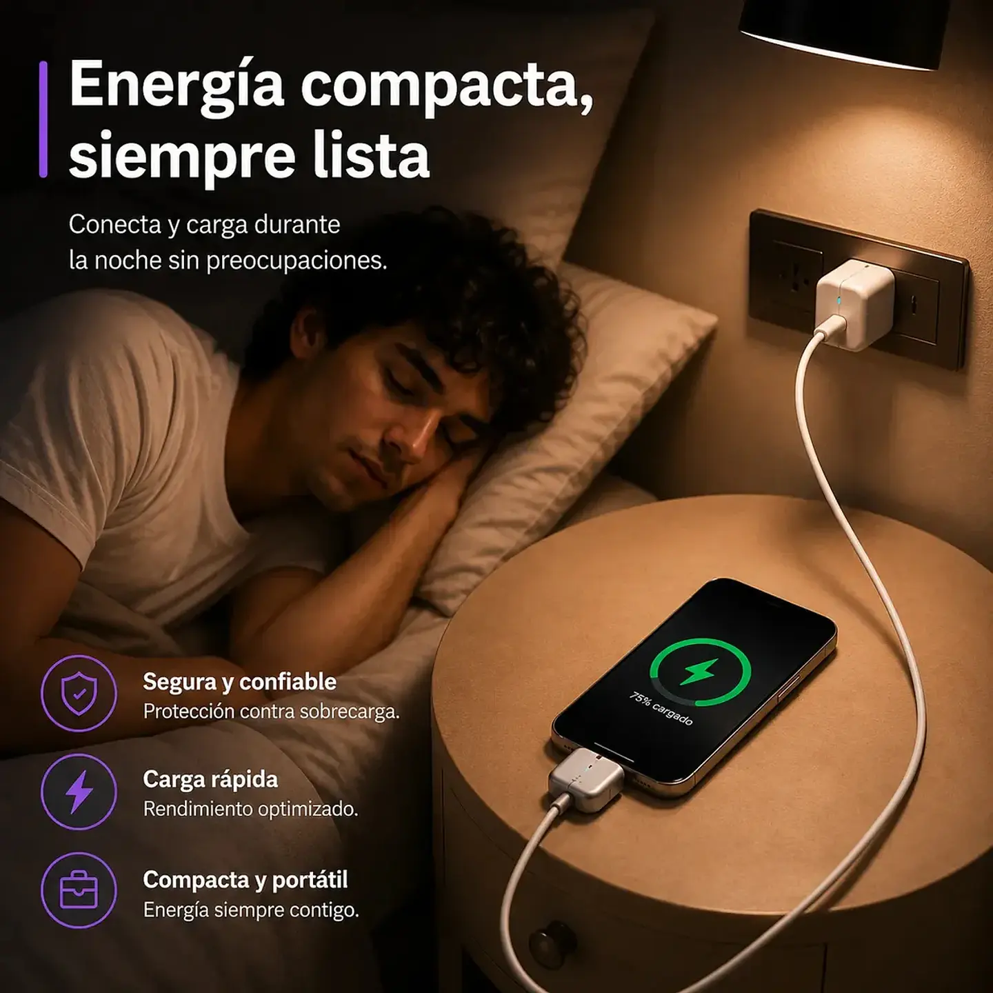 Desconector Inteligente Automático De Carga Celular Usb Tipo-c Universal 2