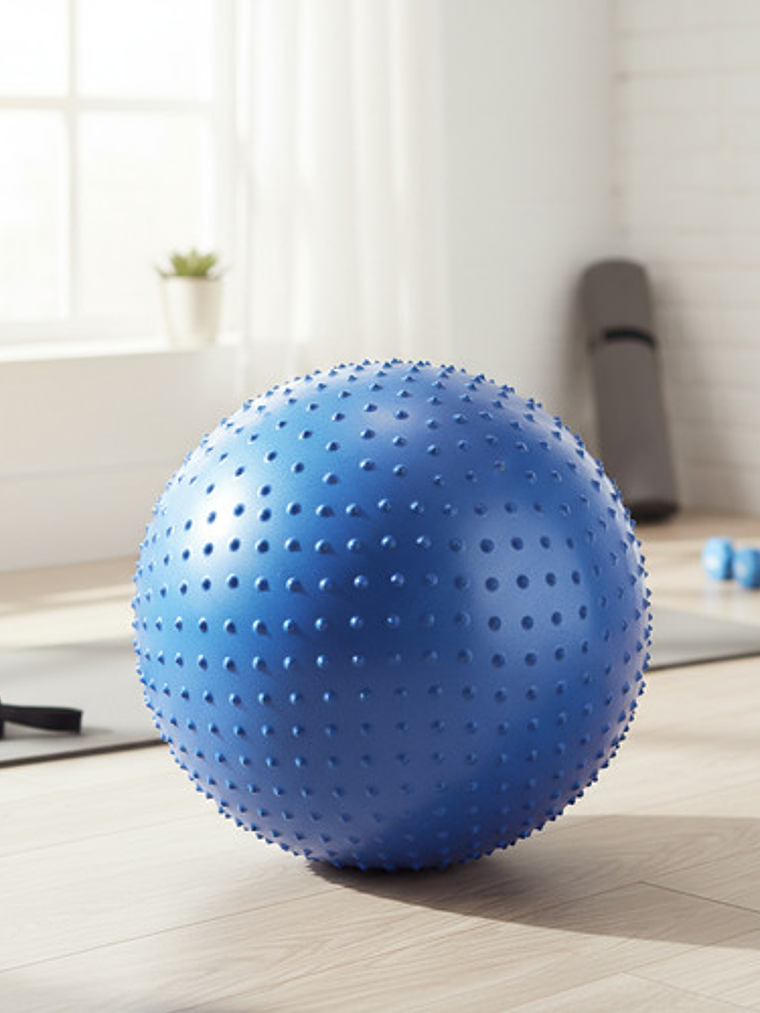 Pelota Balón Pilates / Yoga / Masaje Erizo 65cm Azul 3