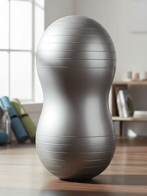 Pelota Ovalada Pilates Mani 45x90cm Yoga Overball Color Plateado